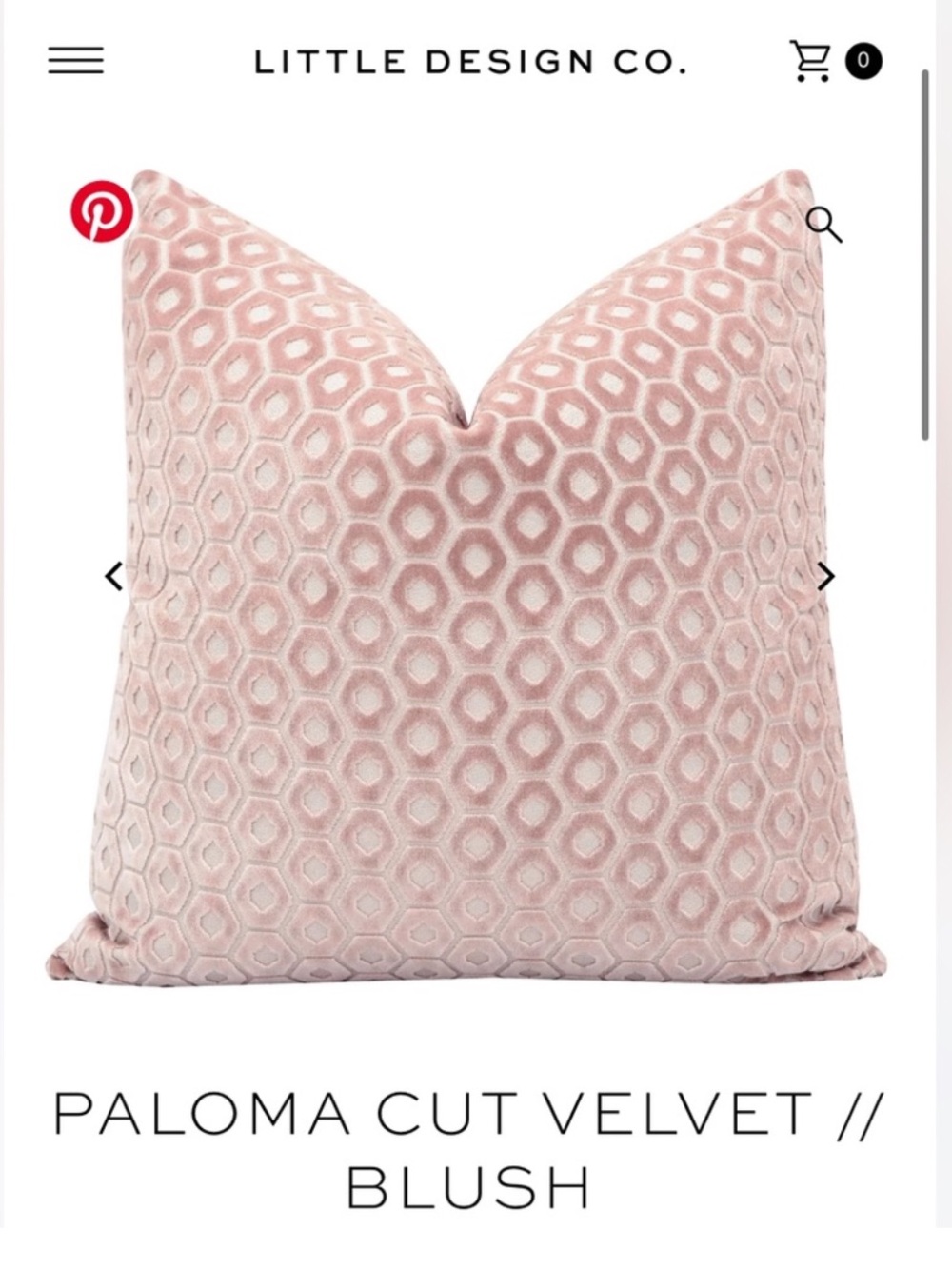 Little Design Co Paloma Cut blush/pink pillow covers